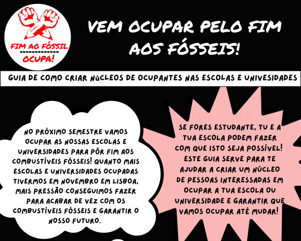 Vem ocupar pelo fim aos fósseis!